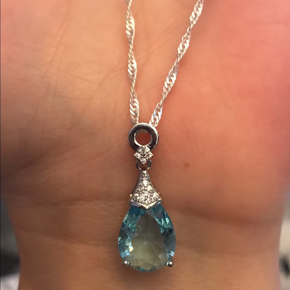 Aqua marine gemstone necklace
